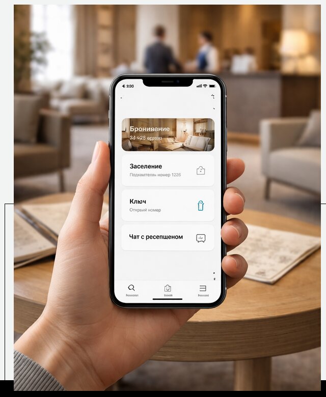 Мобильное приложение для гостей отеля в Астрахани, управление сервисом